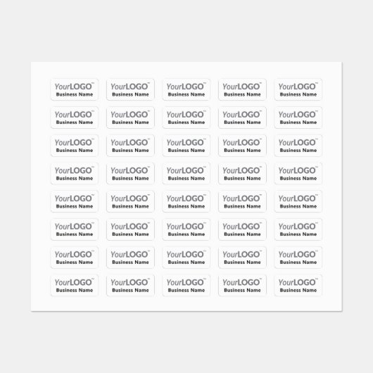 Firmenlogo Firmenname Branding Weiße Kleidung Etiketten (Blatt)