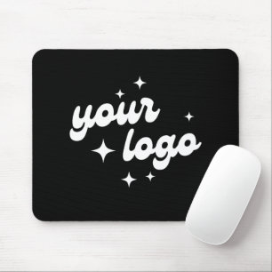 Firmenlogo Firmenname Einfach Schwarz & Weiß Mousepad