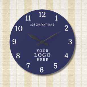 Firmenlogo Firmenname Firmenmarke Navy Große Wanduhr