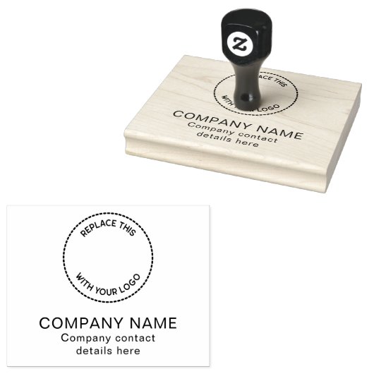 Firmenlogo Firmenname Kontaktdetails Gummistempel (Stempel)