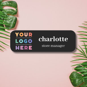 Firmenlogo Firmenname und Firmenbezeichnung Namensschild