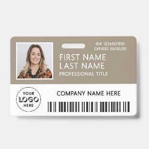 Firmenlogo Foto Ausweis Barcode Braun Name