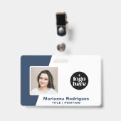 Firmenlogo Foto Barcode Individuelle Mitarbeiter-I Ausweis (Vorderseite mit Clip)