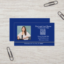 Firmenlogo | Foto Blue Business Card für Mitarbeit