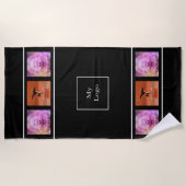 Firmenlogo Foto Collage Schwarz-weiß Business Strandtuch (Vorderseite)