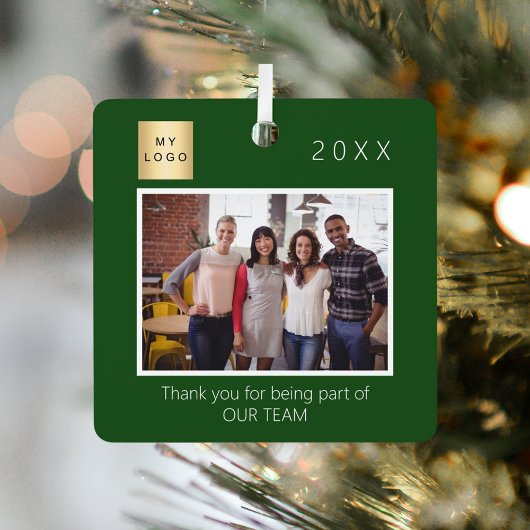 Firmenlogo Foto Danke grün Ornament Aus Metall