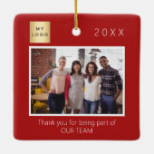 Firmenlogo Foto Danke Rot Keramikornament (Rückseite)
