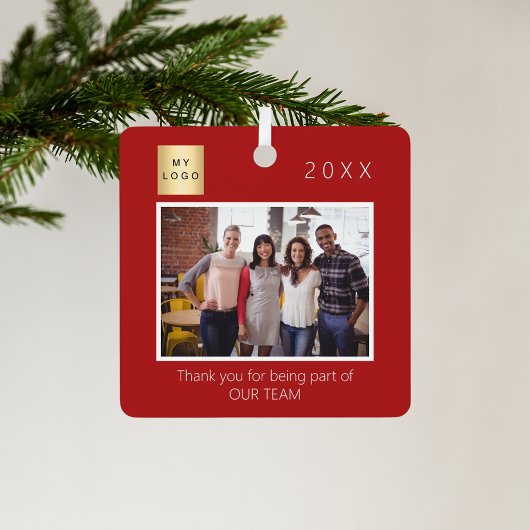Firmenlogo Foto Danke Rot Ornament Aus Metall