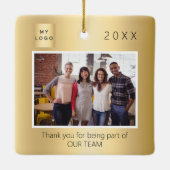 Firmenlogo Foto Dankeschön Weihnachten Keramikornament (Rückseite)