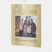 Firmenlogo Foto gold Danke Weihnachten Ornament Aus Glas (Vorderseite links)