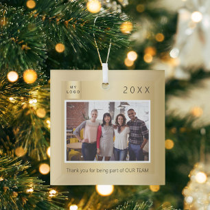 Firmenlogo Foto gold Danke Weihnachten Ornament Aus Glas