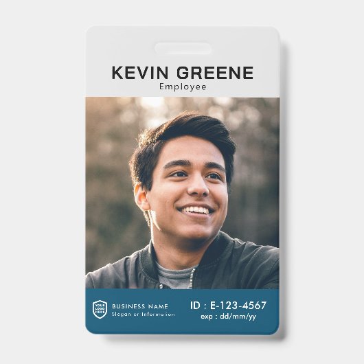 Firmenlogo | Foto Mitarbeiter Abzeichen Ausweis (Vorderseite)