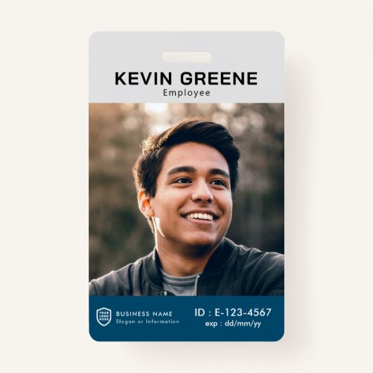 Firmenlogo | Foto Mitarbeiter Abzeichen Ausweis (Vorderseite)