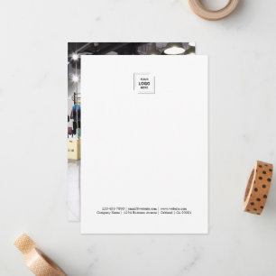 Firmenlogo   Foto Modernes minimalistisches Weiß Mitteilungskarte