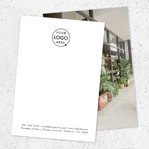 Firmenlogo   Foto Modernes Minimalistisches Weiß Mitteilungskarte