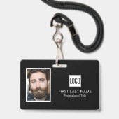 Firmenlogo | Foto Name Strichcode Mitarbeiter Ausweis (Vorderseite mit Schlüsselband)