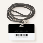 Firmenlogo | Foto Name Strichcode Mitarbeiter Ausweis (Rückseite mit Schlüsselband)