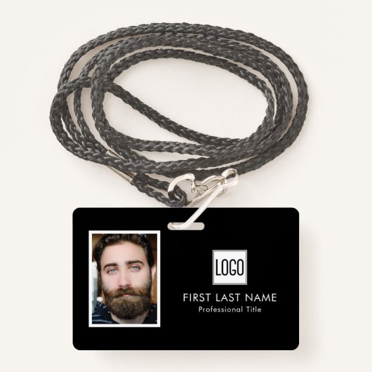 Firmenlogo | Foto Name Strichcode Mitarbeiter Ausweis (Vorderseite mit Schlüsselband)