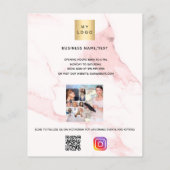 Firmenlogo Foto, QR-Code-Instragram, rosa Marmor Flyer (Hinten)