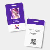 Firmenlogo, Foto, Qr-Code, Name-ID Ausweis (Vorder- & Rückseite)