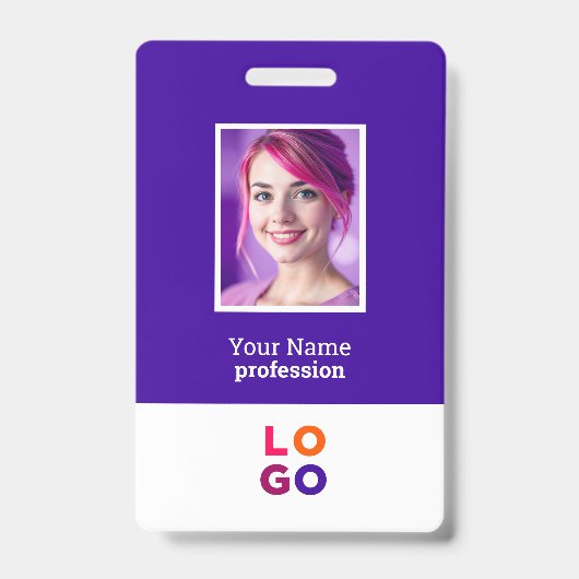 Firmenlogo, Foto, Qr-Code, Name-ID Ausweis (Vorderseite)