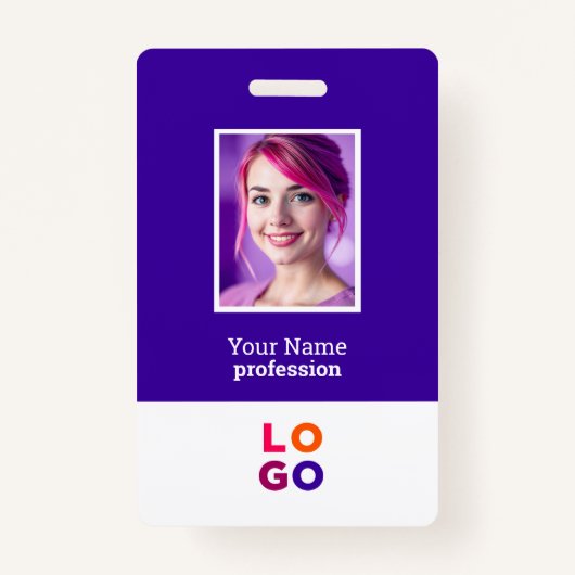 Firmenlogo, Foto, Qr-Code, Name-ID Ausweis (Vorderseite)