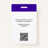 Firmenlogo, Foto, Qr-Code, Name-ID Ausweis (Rückseite)