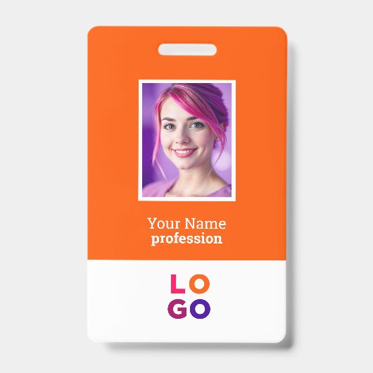 Firmenlogo, Foto, Qr-Code, Name-ID Ausweis (Vorderseite)