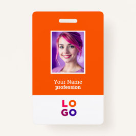 Firmenlogo, Foto, Qr-Code, Name-ID Ausweis