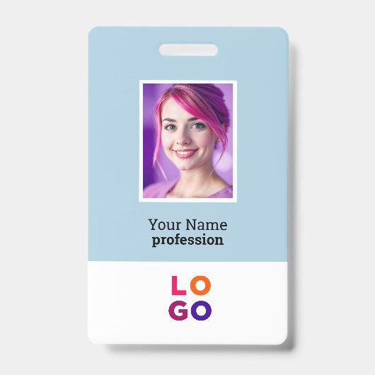 Firmenlogo, Foto, Qr-Code, Name-ID Ausweis (Vorderseite)