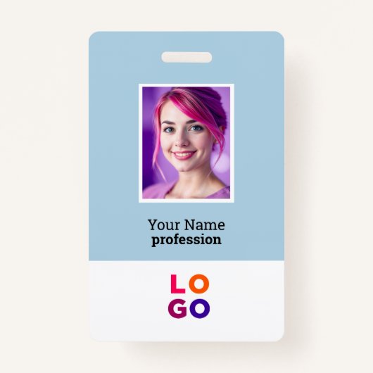 Firmenlogo, Foto, Qr-Code, Name-ID Ausweis (Vorderseite)