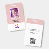 Firmenlogo, Foto, Qr-Code, Name-ID Ausweis (Vorder- & Rückseite)