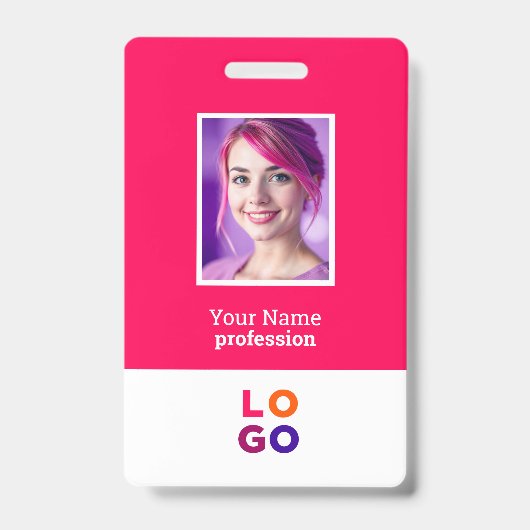 Firmenlogo, Foto, Qr-Code, Name-ID Ausweis (Vorderseite)