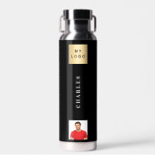 Firmenlogo Foto schwarz Trinkflasche (Vorne)