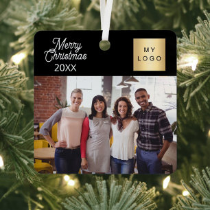 Firmenlogo Foto Schwarz Weihnachten Ornament Aus Metall