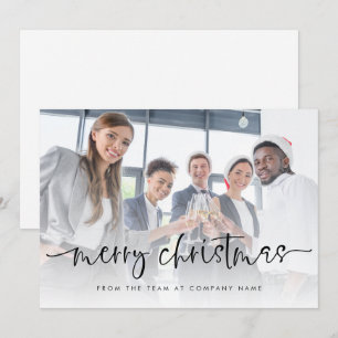 Firmenlogo Foto verschönern Weihnachts-Script-Flat Feiertagskarte