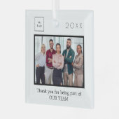 Firmenlogo Foto Vielen Dank Ornament Aus Glas (Vorderseite links)