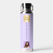 Firmenlogo Foto violett Trinkflasche (Rückseite)