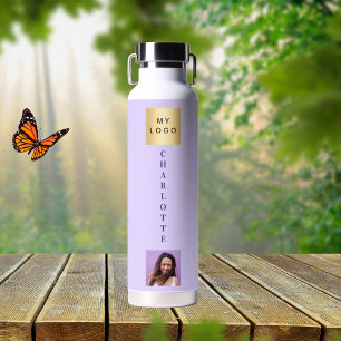 Firmenlogo Foto violett Trinkflasche