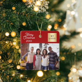 Firmenlogo Foto Weihnachten Modernes Rot Keramikornament