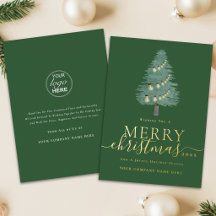 Firmenlogo Frohe Weihnachten Baum Gold