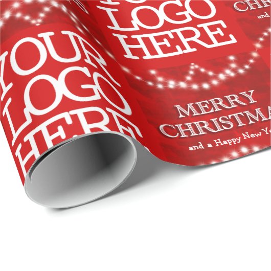 Firmenlogo frohe Weihnachten und viel Glück im neu Geschenkpapier (Rolleneckpunkt)