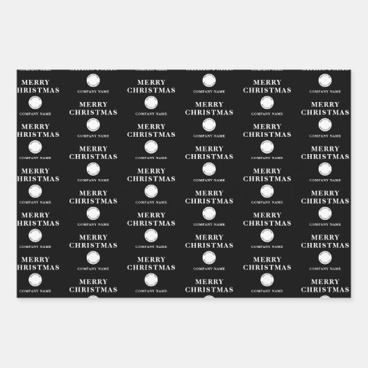 Firmenlogo Frohe Weihnachts-Rot-Gold Geschenkpapier Set (Vorderseite 3)