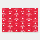 Firmenlogo Frohe Weihnachts-Rot-Gold Geschenkpapier Set (Vorderseite 2)