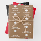 Firmenlogo Frohe Weihnachts-Rot-Gold Geschenkpapier Set (Beispiel)