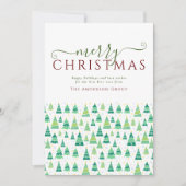 Firmenlogo Frohe Weihnachtsbäume Feiertagskarte (Vorderseite)