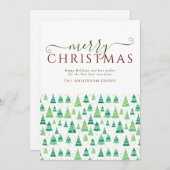 Firmenlogo Frohe Weihnachtsbäume Feiertagskarte (Vorne/Hinten)
