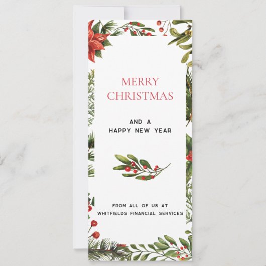 Firmenlogo Frohe Weihnachtsberries Grüße Karte (Vorderseite)