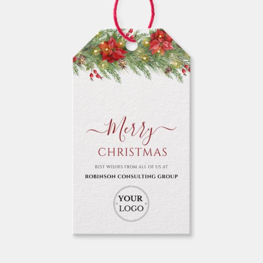 Firmenlogo Frohe Weihnachtsfirma feierlich Geschenkanhänger (Vorderseite)