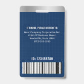 Firmenlogo für Büroangestellte mit benutzerdefinie Ausweis (Rückseite)